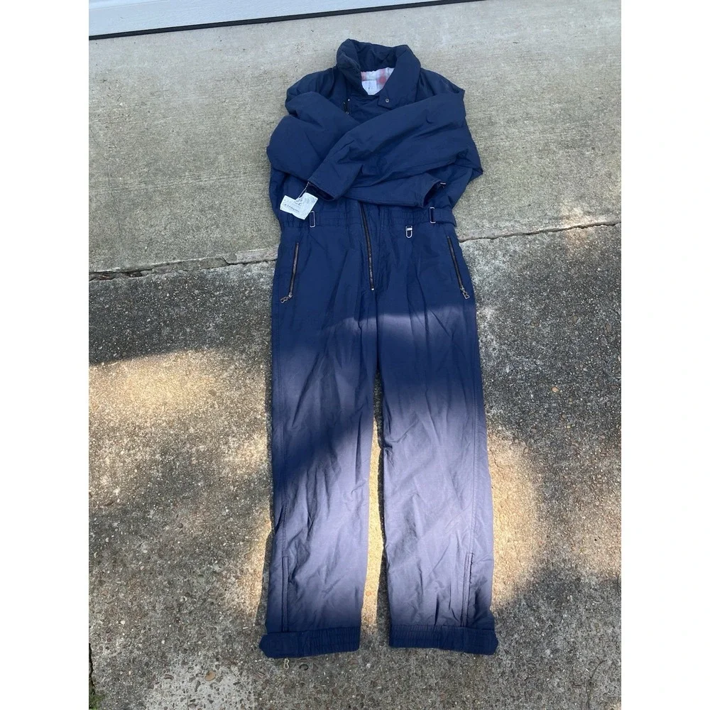 Bogner Ski Suit Men 40 Navy One Piece Snowsuit Usa Made Dog Sledding Vintage NWT